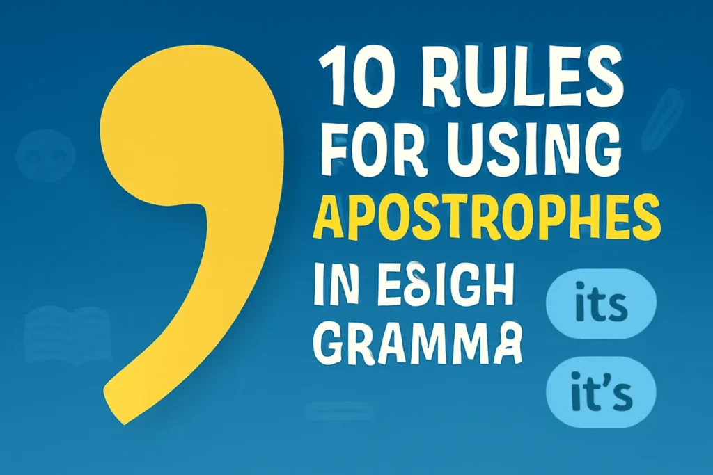 Learn the 10 essential rules for using apostrophes correctly in English grammar. Master the rules for using apostrophes and improve your writing skills today