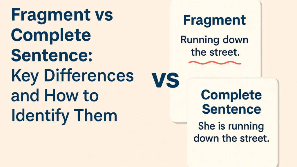 Learn the key differences between fragments vs complete sentence in this detailed guide. Discover how to identify and fix sentence fragments for clearer, more effective writing.