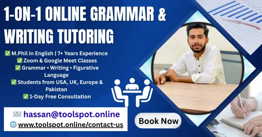 Welcome to ToolSpot Tutoring Services, your trusted platform for mastering English, Grammar, and Writing from anywhere in the world. I’m Hassan,
