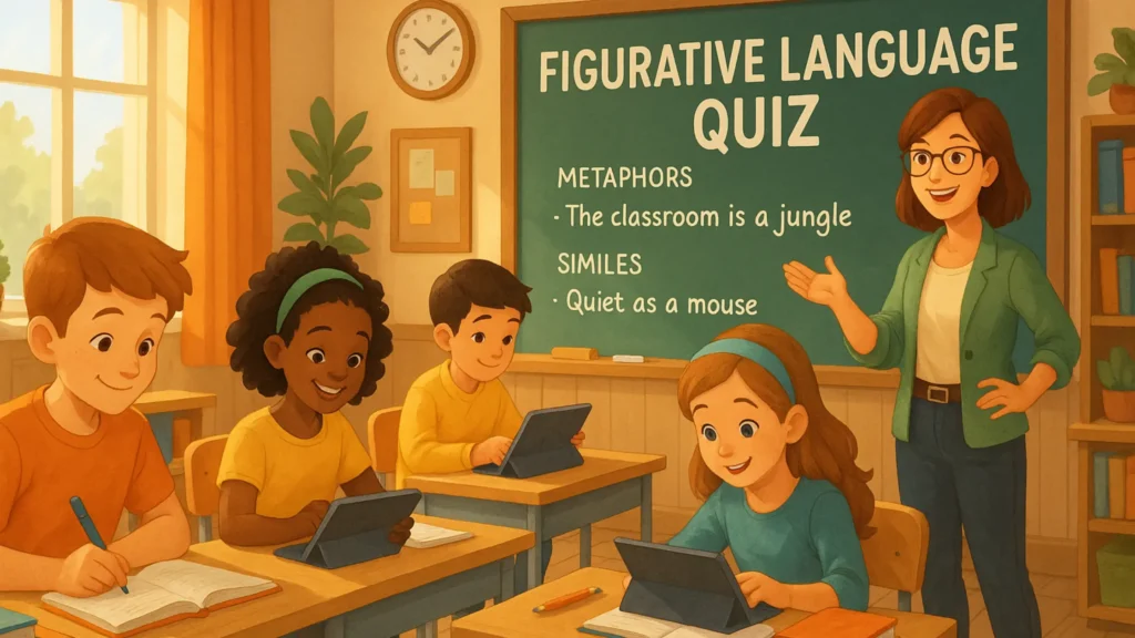 Boost learning with our engaging Figurative Language Quiz for Students! Practice similes, metaphors, and more through fun, interactive questions designed to master literary devices easily.